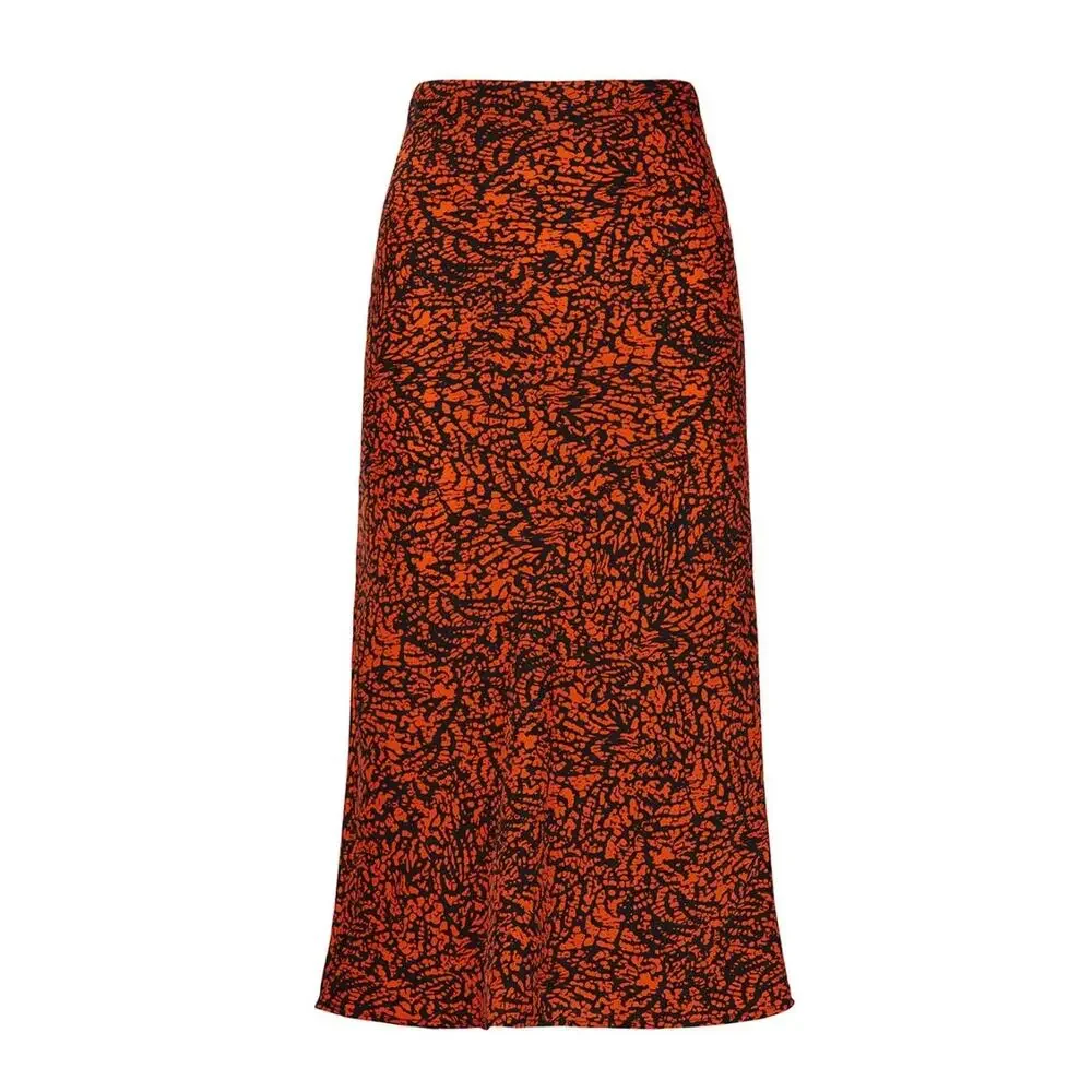 The Fifth Label Red and Black Snakeskin Trio Skirt US 8